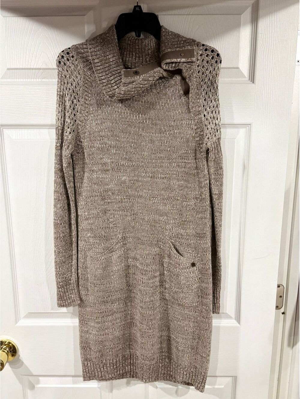 #217 Prana sweater and crochet dress